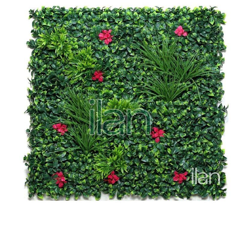 100x100 Cm Roseate Hues Artificial Green Wall