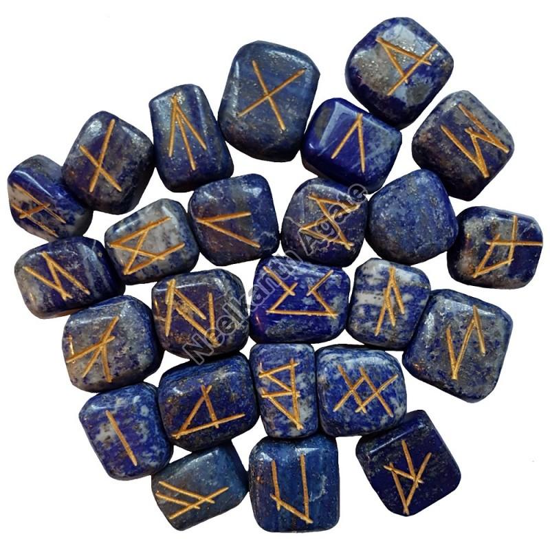 Lapis Lazuli Rune Agate Stone