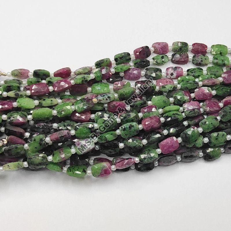 Attractive Ruby Zoisite Cushion Shape 6mm AAA Faceted Beads