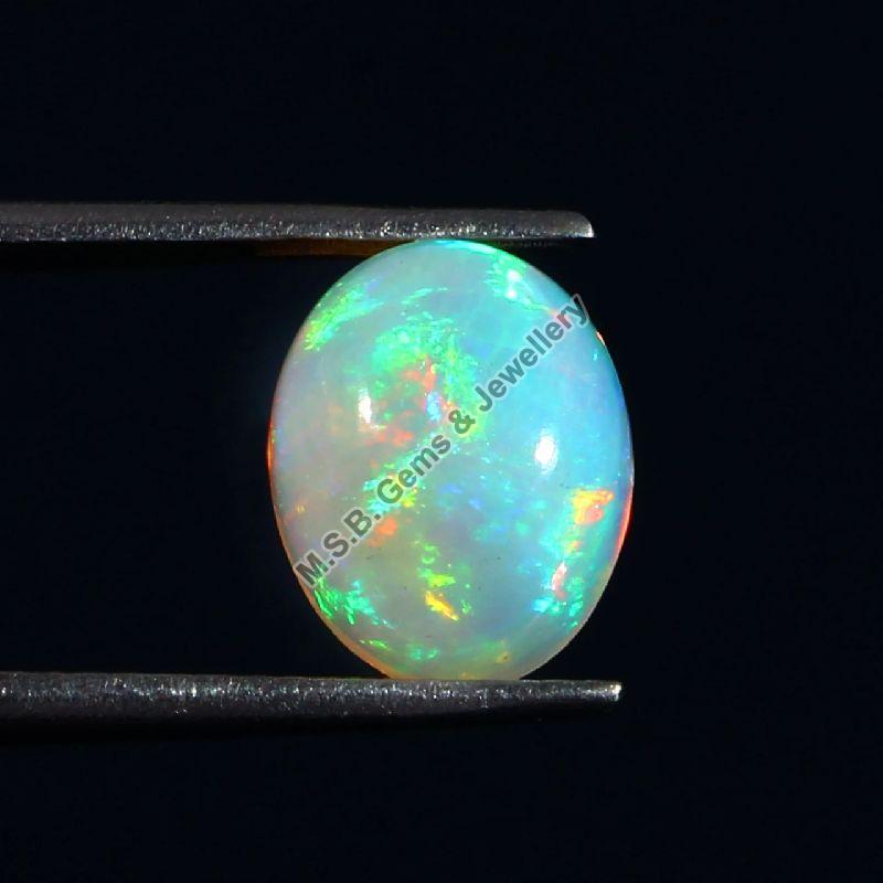 Natural Ethiopian Cabochon Flashy Fire Birthstone Opal Gemstone