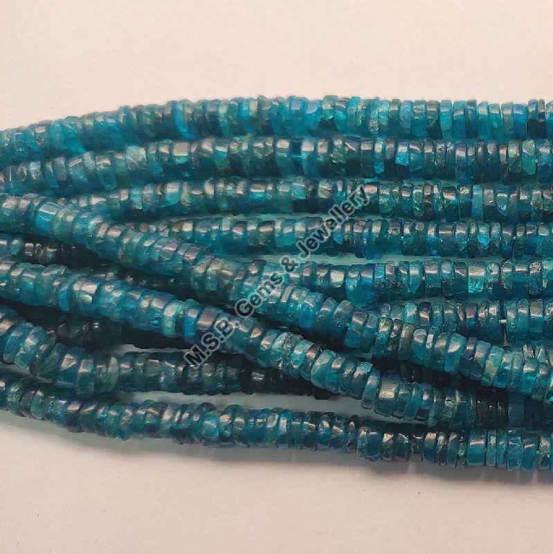 Natural Neon Apatite Tyre Shape 8 Inch Smooth Polish Stone Beads