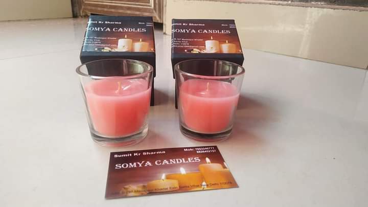 Glass Votive Candles (pack of 2pcs )