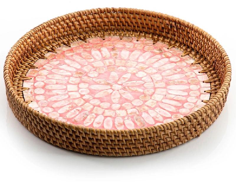 Mother of Pearl Inlay Round Tray