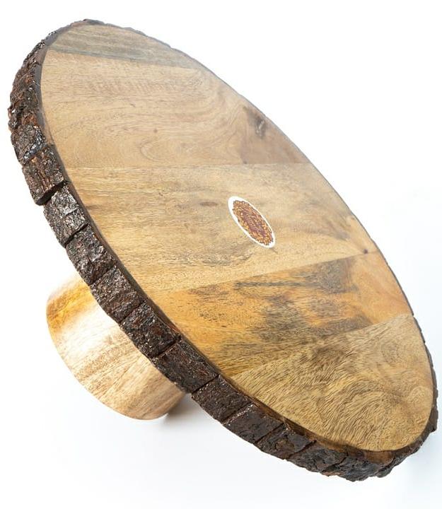 Wooden Bark Cake Stand