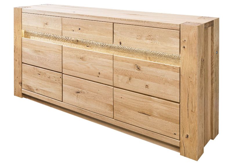 173x40x85 cm Wild Oak Wood Sideboard