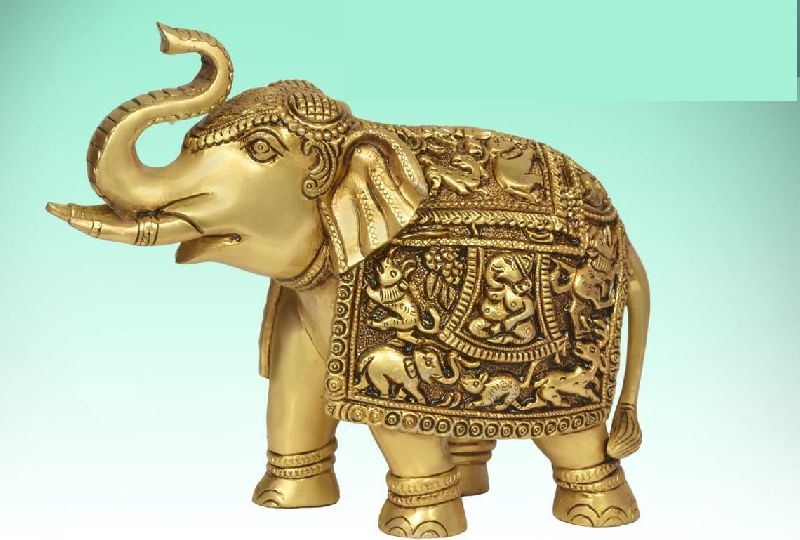 7 Inch Brass Elephant Statue