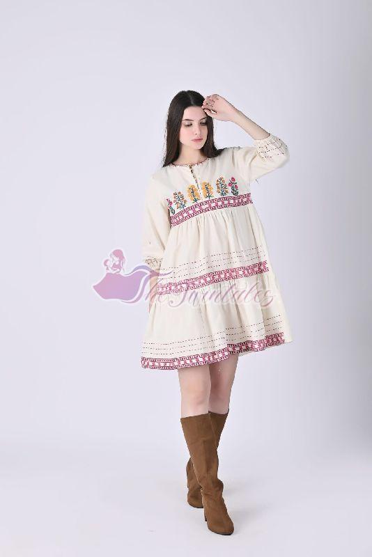 Womens Ehreal Embroidery Mini Dress
