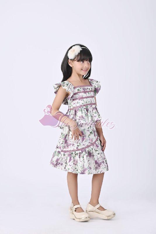 Girls Claudia Hand Painted Violet Co-ord Set