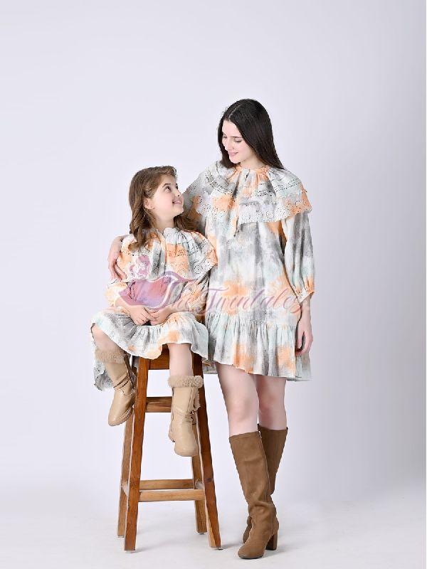 Mother and Daughter Ayami Tinted Cape Dress