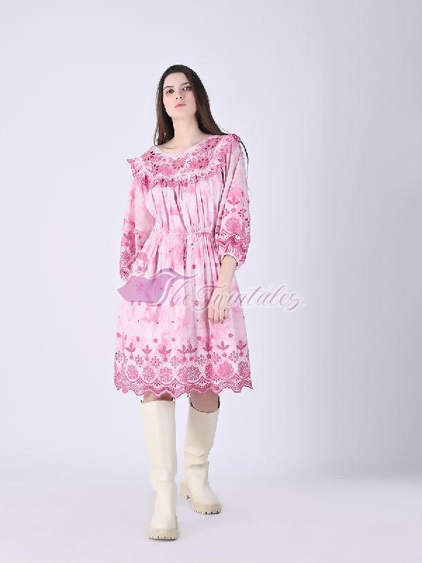 Womens Hana Tie- Dye Embroidery Dress
