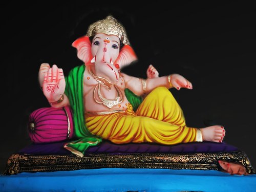 13 Inch Clay Ganesh Statue