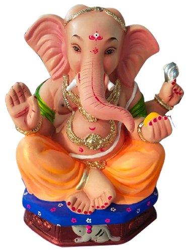 14 Inch Religious Clay Ganesh Statue