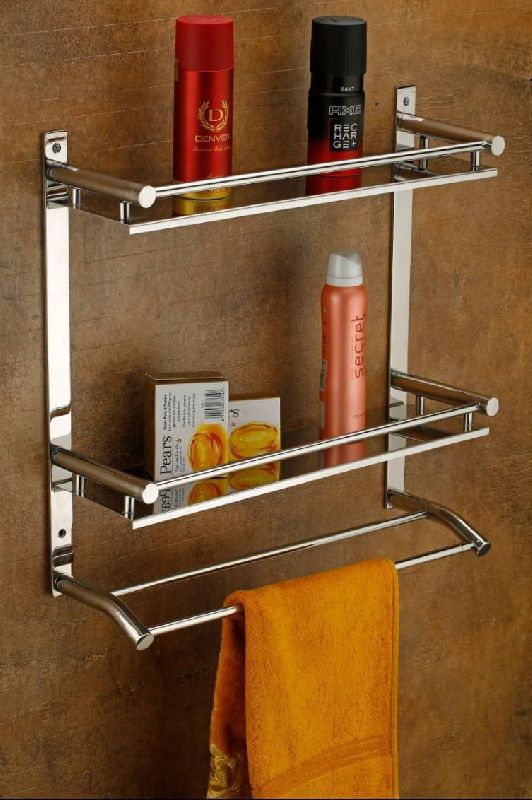 Stainless Steel Bathroom Double Shelf