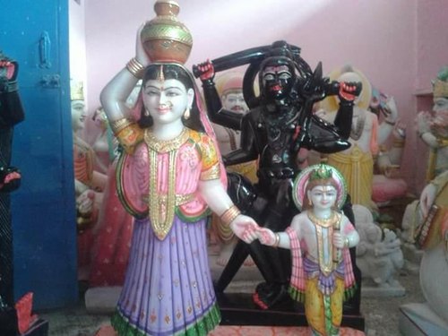 Marble Krishna Yashoda Statue