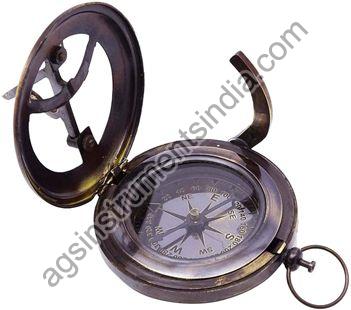 AGSC-10 Brass Push Button Sundial Compass