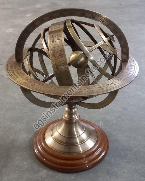 Wooden Base Brass Globe Armillary Manufacturer Supplier from