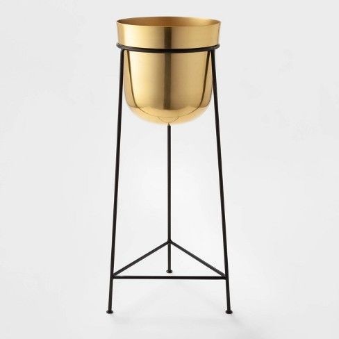 Iron Gold Polished Pot stand