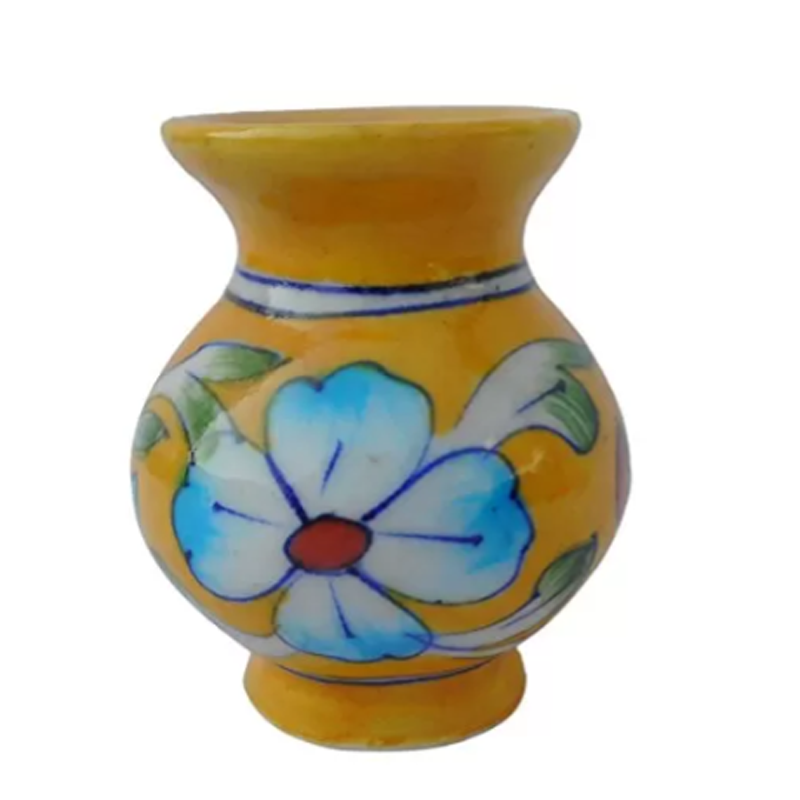 Indian Blue Art Pottery Flower Vase