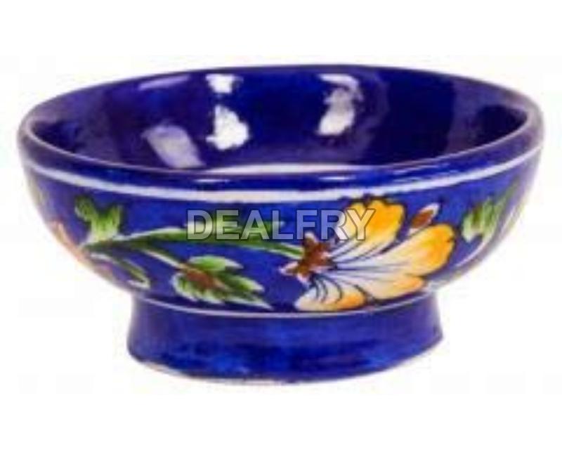 Indian Blue Pottery Hand Painted Bowl