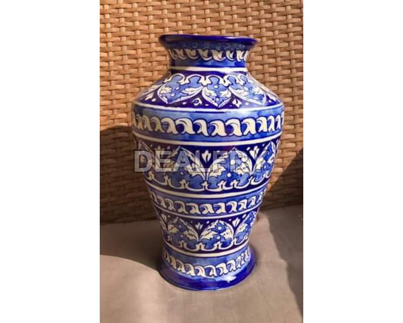 Blue Pottery vase Hand Painted