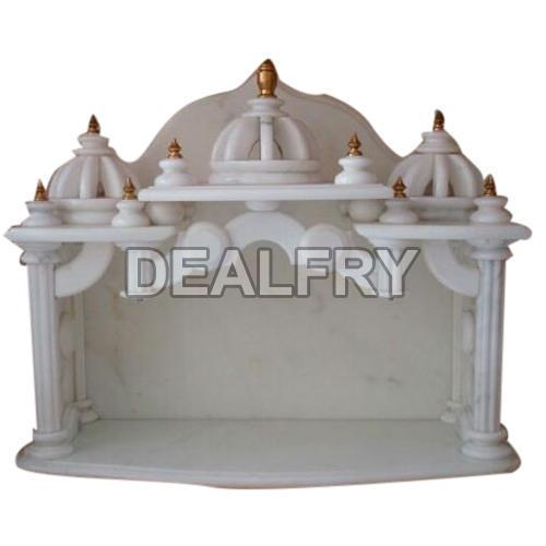 Stone Carved White Marble Pooja Mandir Temple