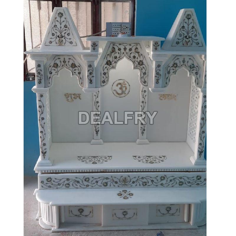 White Indian Marble Pooja Temple For Home