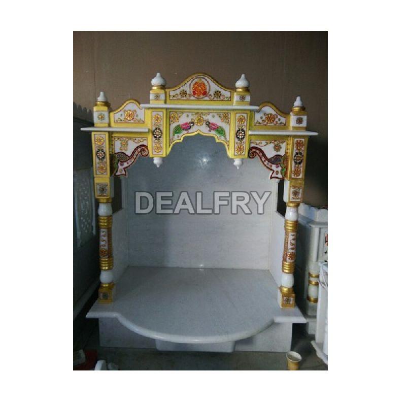 White Indian Marble Temple for Home Pooja Mandir