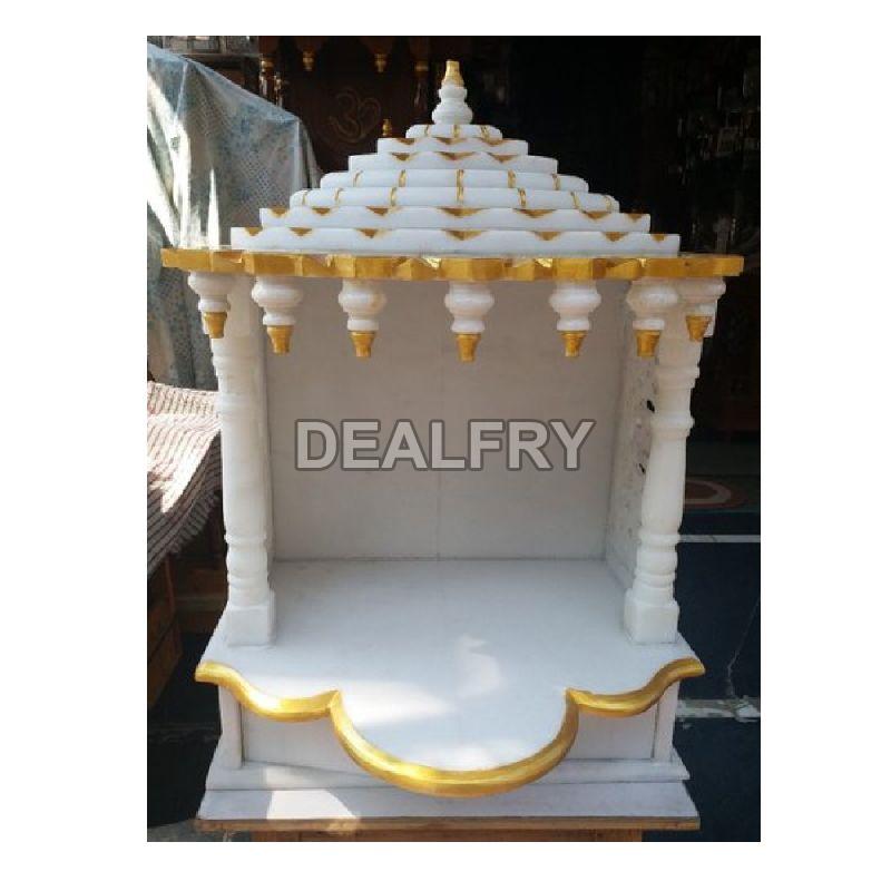 Pure Natural White Stone Crafts Indian Marble Temple