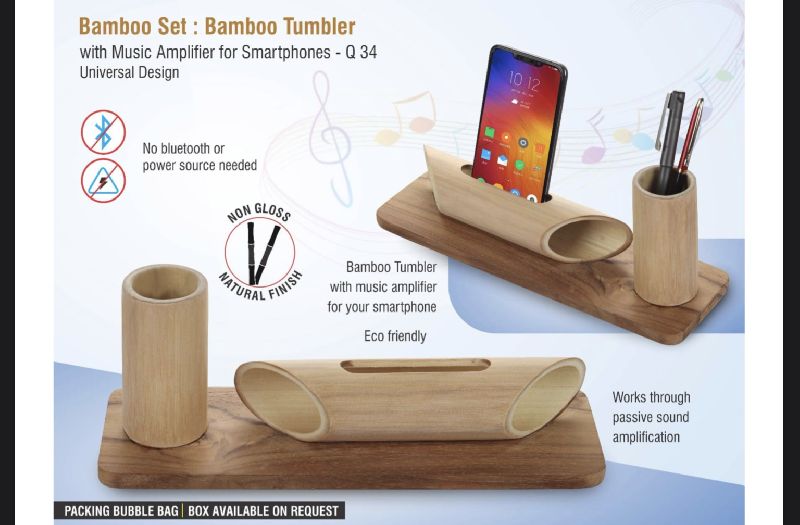 Eco friendly Bamboo tumbler with music amplifier