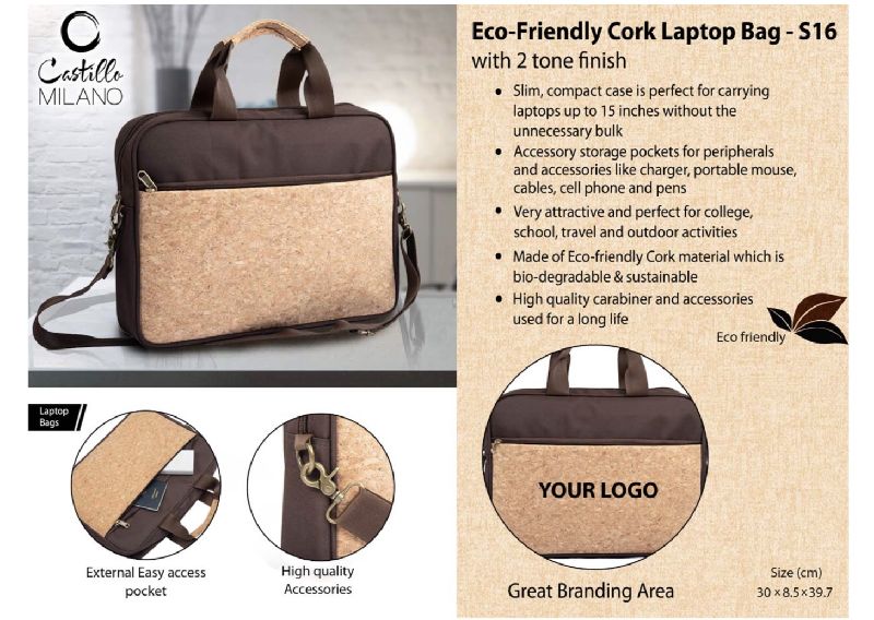 eco friendly cork laptop bag