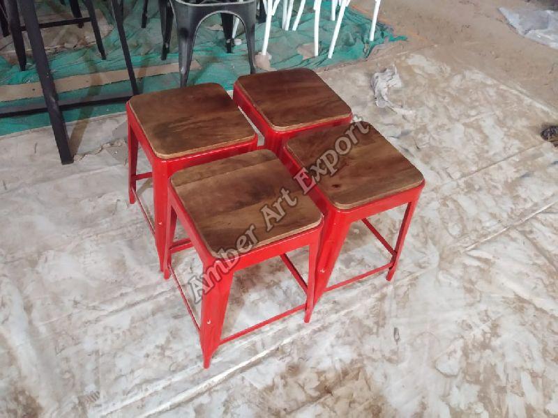 Wooden and Iron Stools