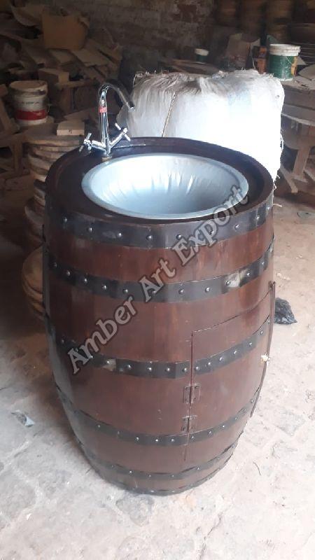 Wooden Barrel Cum Bar Table