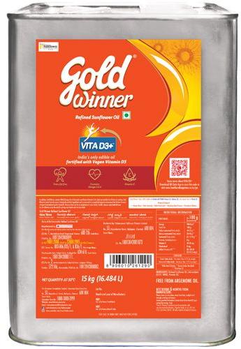 15 kg gold winner refined sunflower oil