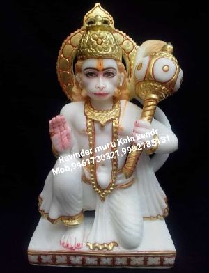 Marble Sitting Hanuman Statue