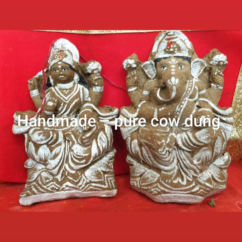 Cow Dung Ganesh Laxmi Statue