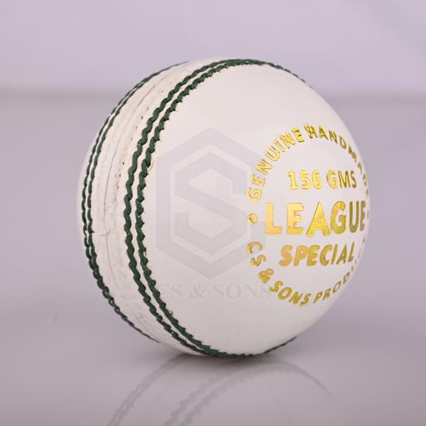 League Special White Leather Cricket Ball
