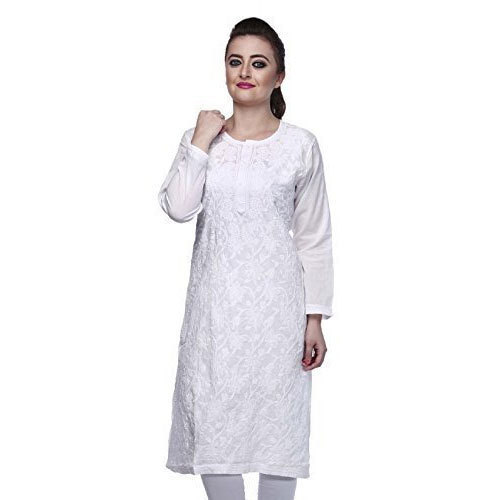 Buy QueenShield Women's Cotton Chikan Kurti for All Plus and Small Size  online | Looksgud.in