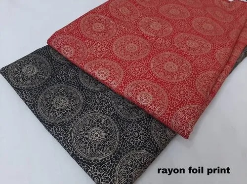 Rayon Foil Printed Fabric