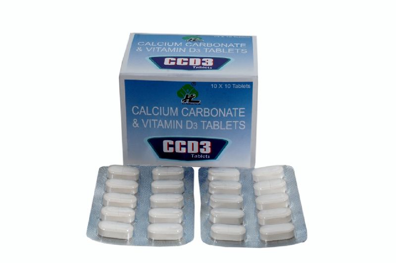 Calcium Carbonate 1250 mg  Calcium 500 mg & Vitamin D3 250IU Tablets
