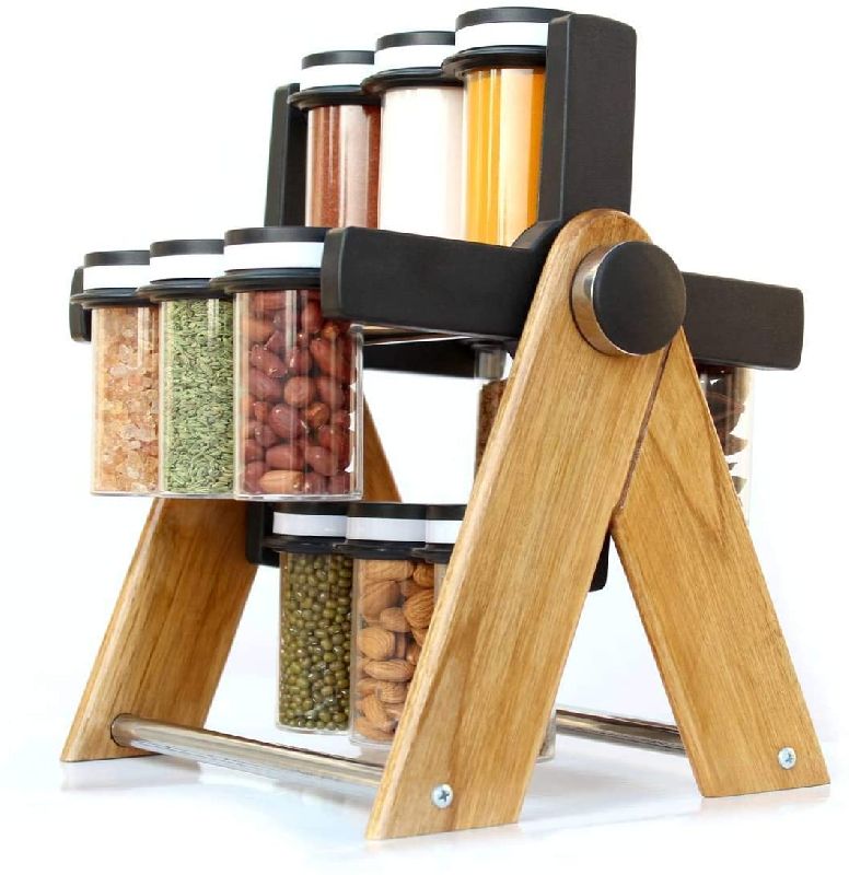 Wooden 12 Jar Spice Rack