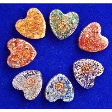 Seven Chakra Orgone Heart Set