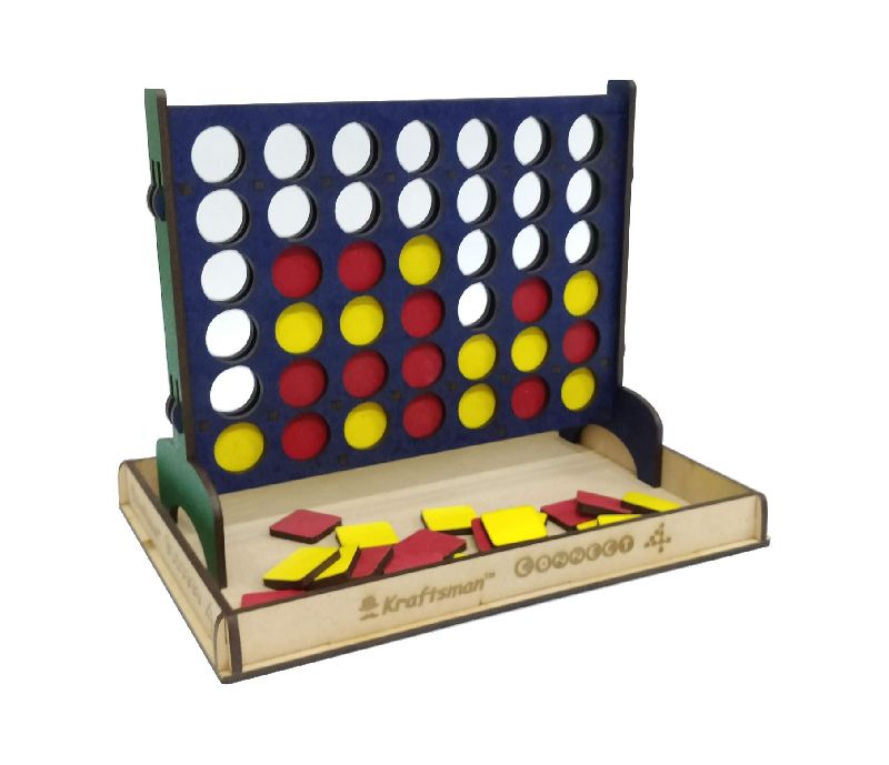 Get-4 In A Row Wooden Board Game