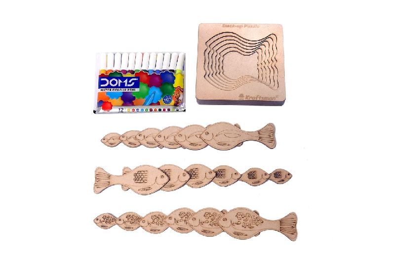 Wooden 18 Pieces Fish Shaped Layered Puzzle