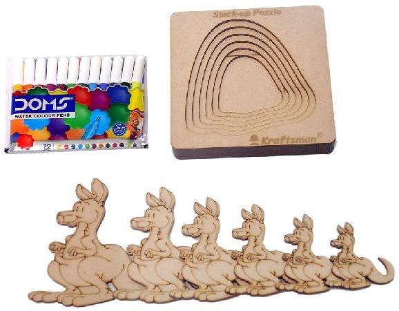 Wooden Kangaroo Shaped Layered Puzzle