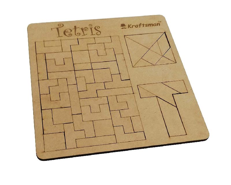 Wooden Tetris Block Jigsaw Puzzle Board Game