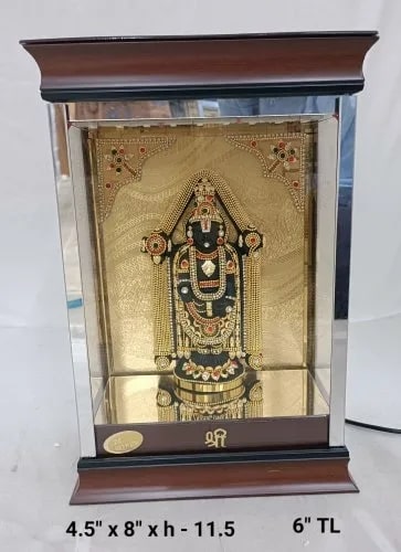 6 Inch Gold Plated Tirupati Balaji Idol
