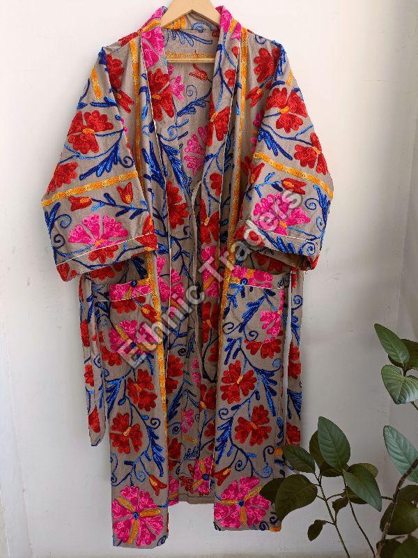Embroidered Kimono Robe
