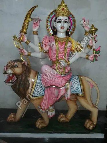 Marble Sherawali Mata Statue