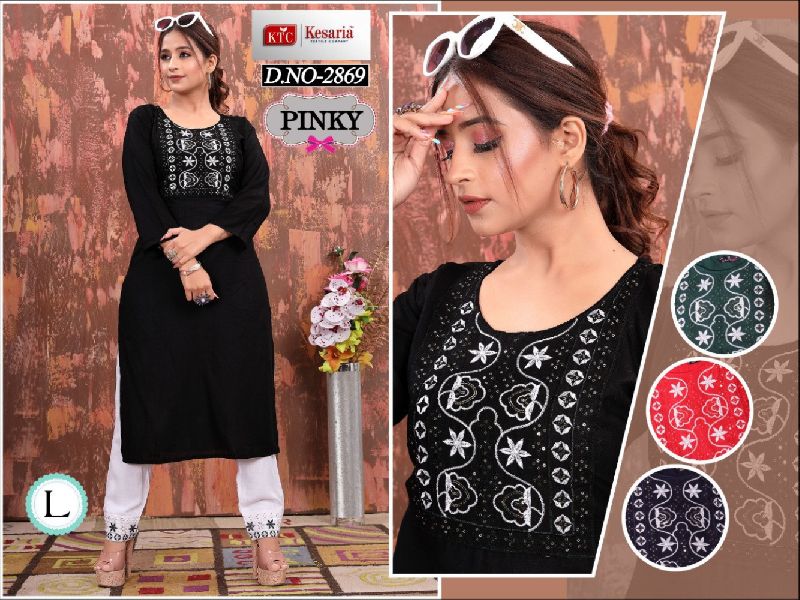 Rayon Embroidered Kurti