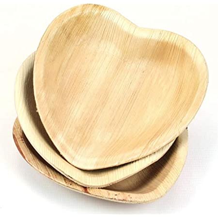 Heart Shaped Areca Leaf Plate